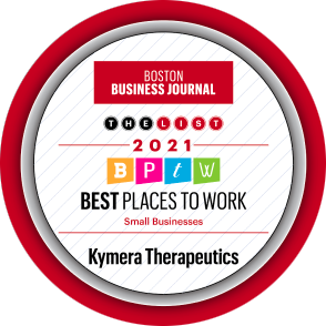Award: Boston Business Journal. 2021 Best Places to Work, Small Businesses: Kymera Therapeutics.