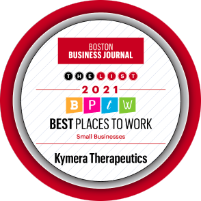 Award: Boston Business Journal. 2021 Best Places to Work, Small Businesses: Kymera Therapeutics.